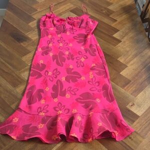 Express Red Pink Floral Dress